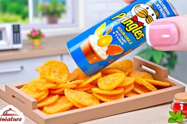 🍟 So Classic Crunchy Mini Pringles Potato Chips Recipe | ASMR Cooking Mini Food
