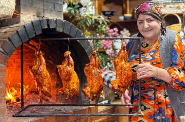 Grandma Cooks Whole Chicken with Bulgur in Wood Oven - Don’t Watch Hungry!