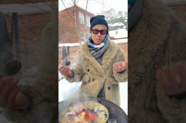 cooking in a blizzard 🥶!