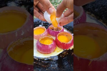 Onion Ring Egg Bulls Eye #cooking #shortsfeed