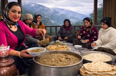 Rural Life in Northern Iran | Cooking Eggplant Halim, Firewood Bread & Life with Livestock 🍲🍞🐑