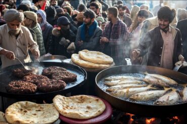 PESHAWAR FAMOUS ROADSIDE DHABA FOOD 😍 PAKISTAN STREET FOOD TOUR | CHEAP PRICE GOLA KABAB & FRY FISH