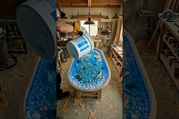 Handcrafting a Stunning LED Pebble & Epoxy Resin Dining Table | Full Process