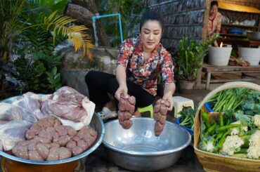 Harvest free and fresh vegetable for cooking | Beef organs recipes | Countryside Life TV