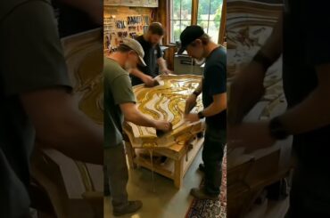 Pouring Liquid Gold into Wood: Making a Luxury Dining Table