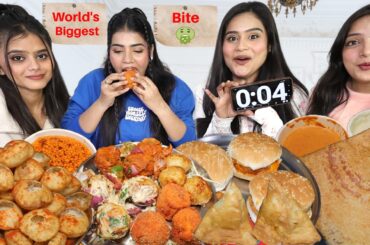 World's Biggest Bite👹 Food Eating Challenge | Golgappa, Momos🔥, Burger, Samosa, Dosa, Uttapam etc..