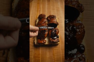 Honey Sriracha Chicken Sliders #sliders #cooking #recipes #food