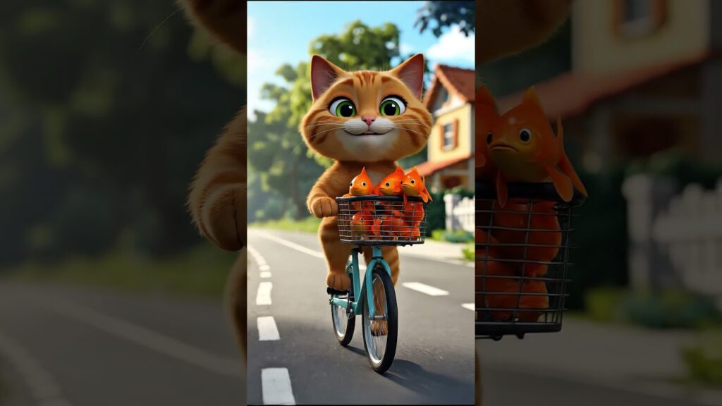 Orange Cat cooking fresh fish | Cats Video