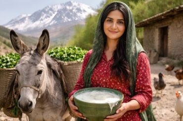 Village Life In Iran's central Mountains | Amazing Cooking & Donkey Riding By beautiful Girl