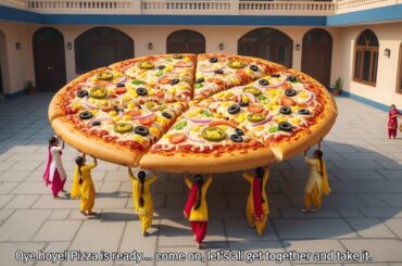 Tiny girls cooking giant pizza #tinyworldcooking