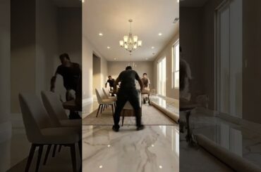 This Dining Space Transform Into Pure Stone-inspired Luxury! #epoxy #renovation #ytshorts