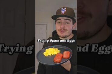 Trying Spam and Eggs! #like #cooking #fyp #recipe #tiktok #spam #hawaii #weirdfood #eggs #breakfast