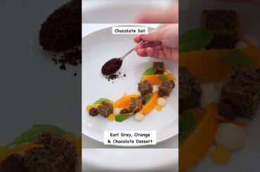 Fine Dining Plated Dessert with Earl Grey Tea, Chocolate and Orange #shorts