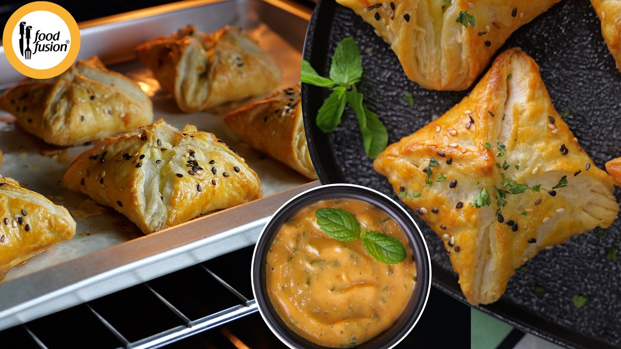 Chicken Pyramids Puffs Ramzan Special Recipe by Food Fusion Chicken Pyramids Puffs Ramzan Special Recipe by Food Fusion