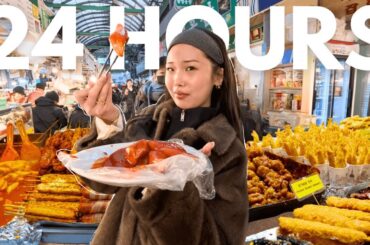 EATING ONLY KOREAN STREET FOOD FOR 24 HOURS 🇰🇷