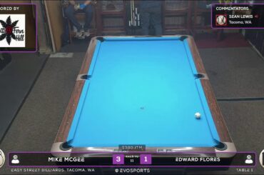 MIKE MCGEE vs EDWARD FLORES - EASY STREET BILLIARDS - TABLE 1 | EvoSports