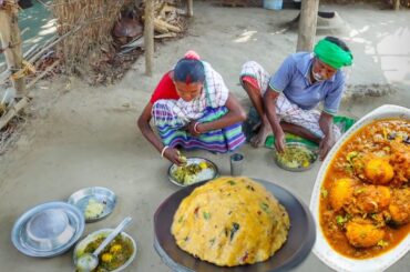 Duck Curry cooking & eating by santali tribe old couple