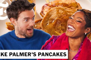 Keke Palmer Teaches Jack Whitehall How to Make Her Sweet Potato Pancakes | NYT Cooking