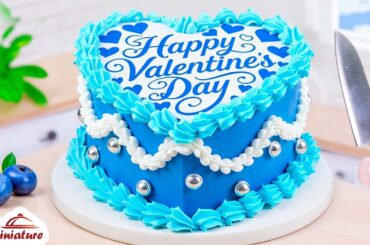💖 So Soft Mini Blue Valentine’s Day Cake Decorating Ideas | ASMR Cooking Mini Food