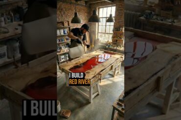 I Build a Red Epoxy River Dining Table | Live Edge Wood Luxury Design