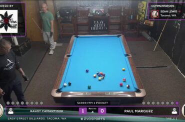 RANDY CAMANTIGUE vs PAUL MARQUEZ - EASY STREET BILLIARDS - TABLE 1 | EvoSports
