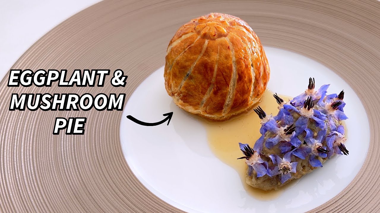 Fine Dining Eggplant & Mushroom Pie with Roasted Eggplant Tartare – Michelin Star Vegetarian Recipe Fine Dining Eggplant & Mushroom Pie with Roasted Eggplant Tartare - Michelin Star Vegetarian Recipe