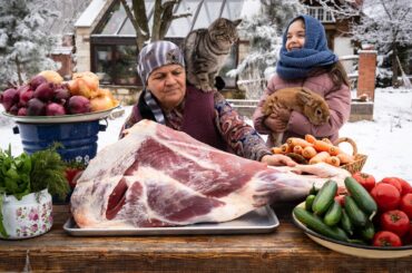 Cooking Pilaf from a Whole Beef Leg Over Open Fire 🔥🌾🥩