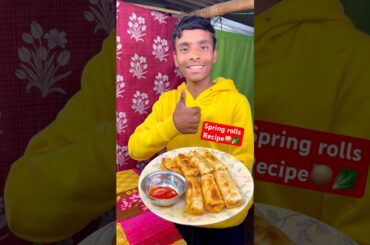 Spring Rolls 🧅🥬🫔 #recipe #cooking #indianfood #eveningsnacks #youtubeshorts #shorts