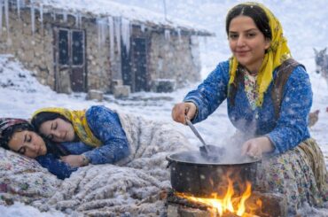 Extreme snow survival in IRAN | Traditional cooking