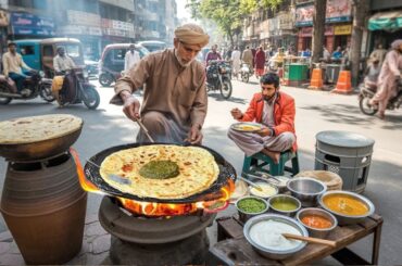 PAKISTANI REAL DESI BREAKFAST CULTURE 😍 | AUTHENTIC ROADSIDE NASHTA – STREET FOOD PAKISTAN
