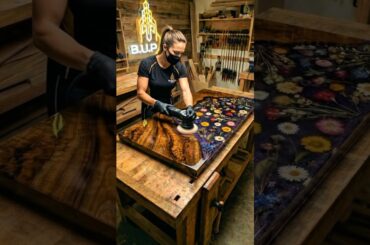 Turning Wood & Flowers into a Luxury Epoxy Dining Table 😳✨