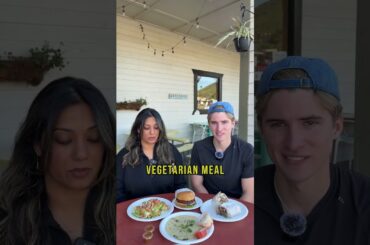 Trying the Owner Oasis Vegetarian Cafe Favorite Meal