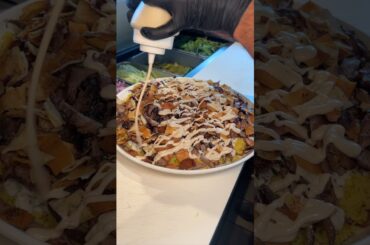 The BEEF SHAWARMA FAMILY PLATTER from Ayat NYC! 🤤🤤🤤 Dinner is SERVED! Who’s hungry? #DEVOURPOWER