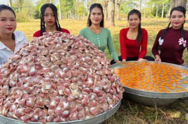 Amazing cooking stir fried rice and deep fried chicken recipe