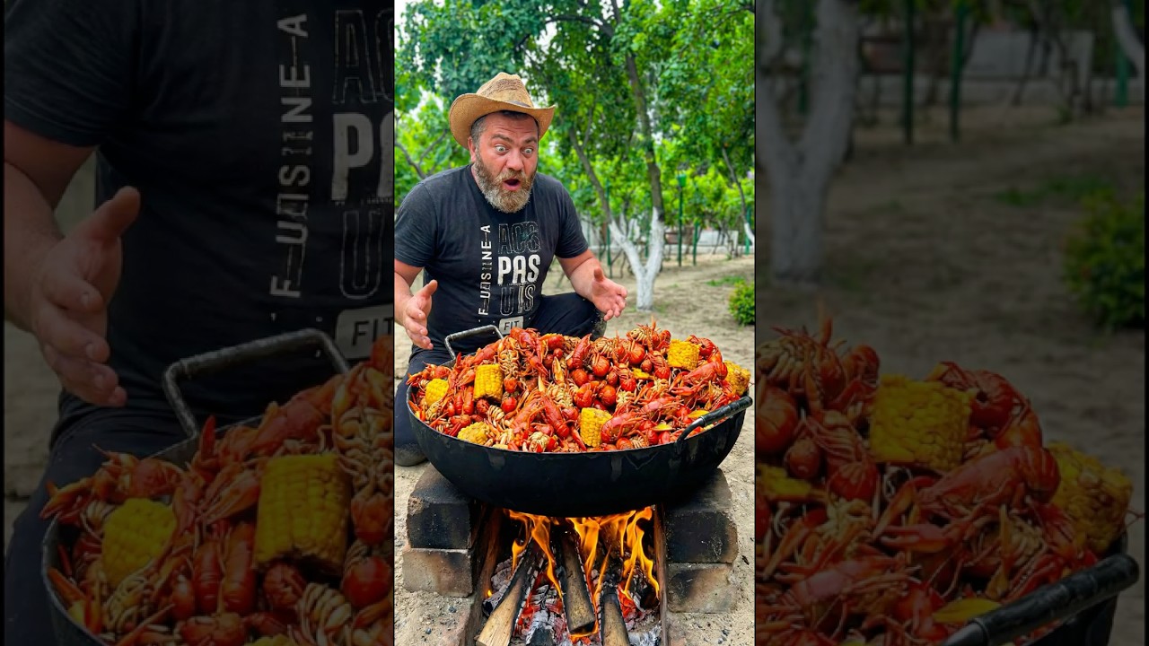Authentic Cajun Crayfish Boil Over Open Fire #food #seafood #crayfish #cooking Authentic Cajun Crayfish Boil Over Open Fire #food #seafood #crayfish #cooking