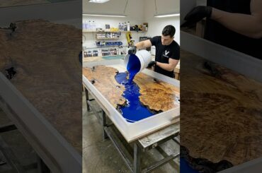 DIY Epoxy Resin Bioluminescent Ocean Dining Table for $20,000 🌊 #diy #aesthetic #wood