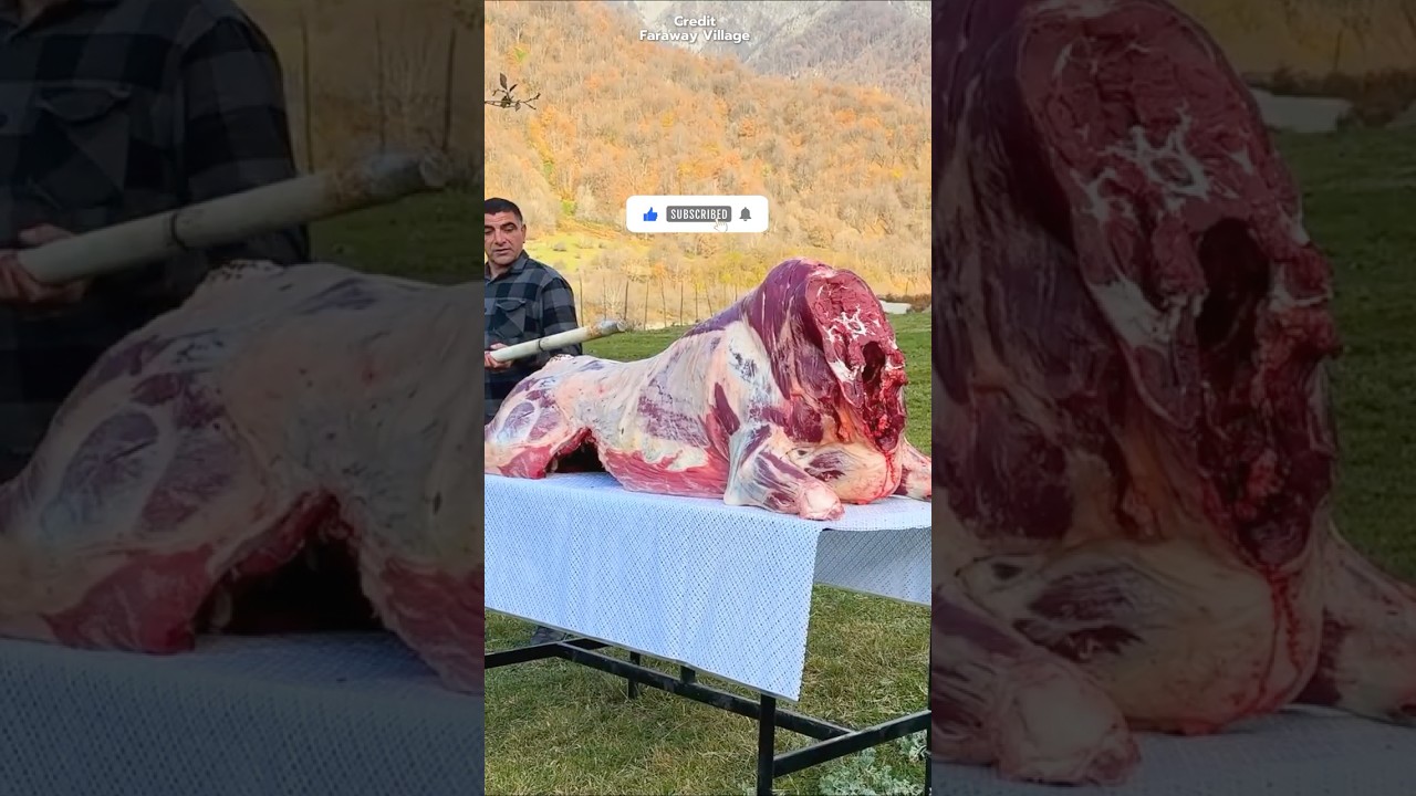 Slow Cooked 220lb Shawarma on a Giant Spit 🔥 #cooking #food #bbq Slow Cooked 220lb Shawarma on a Giant Spit 🔥 #cooking #food #bbq