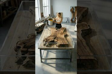 Crafting a Warm Honey Epoxy Dining Table from Natural Wood #epoxyart #diy #epoxytable  #resinart