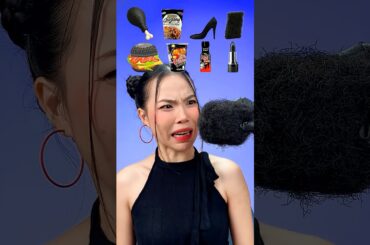 EATING RANDOM BLACK FOOD 🖤 MUKBANG CHALLENGE #shorts #funny #food #eating