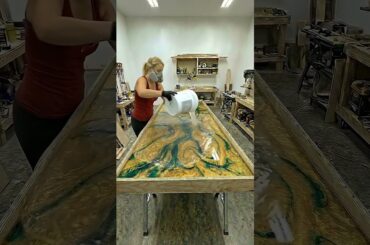 Luxury Gold Epoxy Dining Table. #shorts #shortsfeed #homedecor #diy