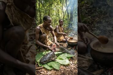 Primitive African Tribe Cooks Massive Catfish | Real Village Feast! #tribalcooking #tribalfeast