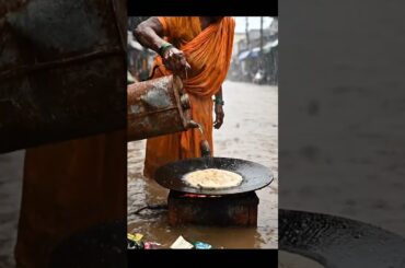 Budhi Ammi Cooking Paratha in Flooded Street | Rain, Fire & Survival Village Scene #FloodCooking