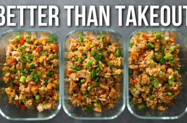 Better Than Takeout Chicken Fried Rice | High Protein Meal Prep