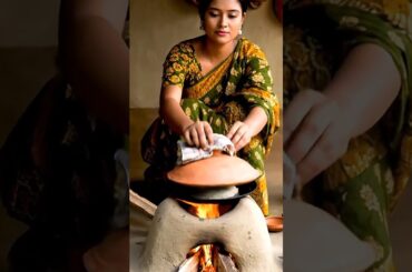 Traditional Chitai Pitha made on a rural stove | #shorts #recipe #cooking #ChitoiPitha