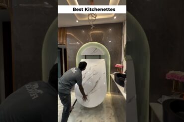 Wall Mounted Bed with Round Folding Dining Table | Smart Furniture Idea #shorts