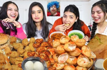 Try Not to Laugh🤣 Food Eating Challenge | Golgappa, Spicy Momos🔥, Kurkura Burger, Spring Roll, Dosa