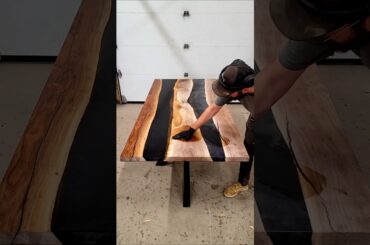 Smokey Black Double River Dining Table 🌬