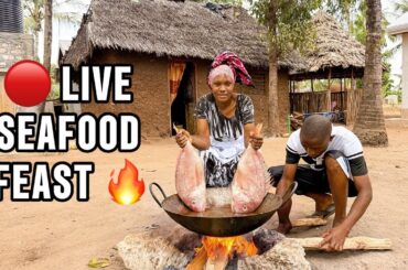 🔥LIVE🔴 ASMR Market Day Cooking Red Snapper 🐟 Organic Village Dinner with Ugali ❤️