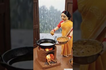 Miniature Aalu pakoda & chai Relaxing Indian Tiny kitchen..#cooking #miniaturecooking#pakoda #chai
