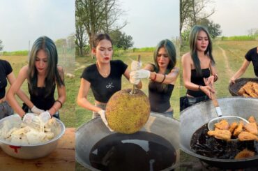 Amazing cooking deep fried jack fruit recipe